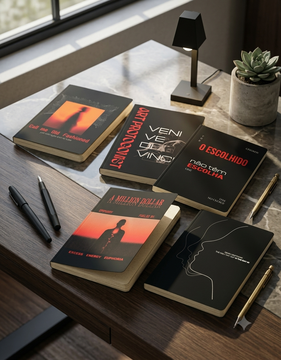 Wa.Wordart notebook collection on a desk